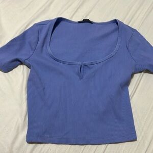 Periwinkle cropped short sleeve Zara size small